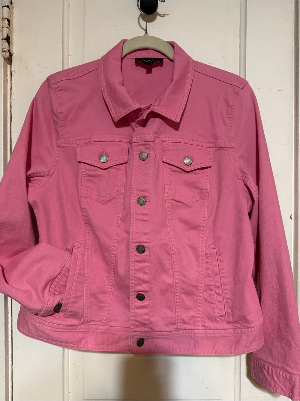 Talbots Bright Pink Cotton Jean Jacket